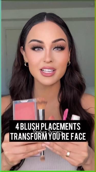 Blush Placement, Blush Tutorial, Face Contouring Makeup, Blush Application, Slimmer Face, High Cheekbones, Makeup Artist Tips, How To Apply Blush, Face Makeup Tips