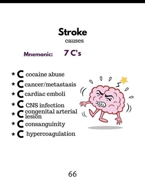 Stroke Causes #nursingstudent #nursesrock #memorize - Image Credits: Laura Sotorres Medical Pneumonics, Nursing School Studying Cheat Sheets, Medical Terminology Study, Medical Mnemonics, Nursing School Essential, Medicine Notes, Medical School Life, Nursing School Motivation, Nurse Study Notes