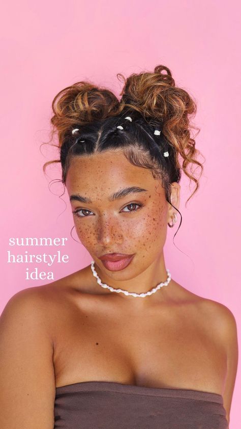 Laulanne Cecilia on Instagram: “Summer hairstyle idea 💘 #hairtutorial #easyhairtutorial #summerhairgoals #cutehairstyles” Hair Tutorials Easy, Hairdos For Curly Hair, Summer Hairstyles, Hair Tutorial, Cute Hairstyles, Hair Care, Curly Hair Styles, Hair Styles, Hair