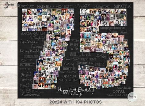 75th Birthday Decorations, 75th Wedding Anniversary, Happy 75th Birthday, 75th Birthday Parties, 75th Birthday Gifts, Graduation Poster, Collage Foto, Honeymoon Photos, Photo Collage Gift