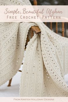 Easy Crochet Blanket Pattern, Motifs Afghans, Beau Crochet, Crochet Blanket Pattern Easy, Crochet Afghan Patterns Free, Easy Knitting Projects, Crocheted Blanket, Confection Au Crochet, Easy Crochet Blanket