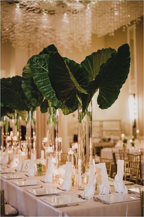 Jungle Wedding, Tropical Wedding Theme, Tropical Glam, Tropical Wedding Decor, Palm Wedding, Parisian Wedding, Tafel Decor, Chicago Wedding Venues, Inexpensive Wedding Venues