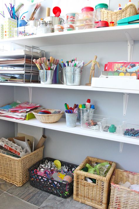 TinkerSpaces: Art Pantry Studio Tour  | TinkerLab Tinkering Space, Kids Art Space, Office Crafts, Art Corner, School Room, Learning Spaces, How To Set Up, Space Crafts, Craft Storage