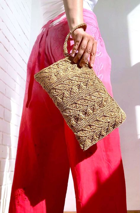 Crochet Pattern. Raffia Clutch Bag Crochet Pattern Bag, Clutch Bag Pattern, Raffia Clutch, Crochet Clutch Bags, Bag Crochet Pattern, Crochet Bag Pattern Free, Pattern Bag, Bag Pattern Free, Crochet Handbag