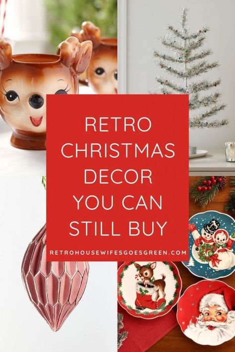 Diy Mid Century Christmas Decor, Mid Century Modern Christmas Tablescapes, Retro Christmas Table Decor, Christmas Mid Century Modern, 50s Christmas Decorations, Vintage Christmas Home Decor, Retro Christmas Tablescapes, Vintage Retro Christmas Decorations, Christmas Retro Aesthetic