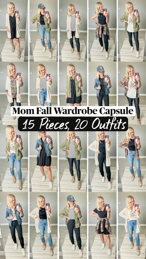 Chic Mom Outfits, Mode Ab 50, Capsule Wardrobe Casual, Look Boho Chic, Mom Wardrobe, Mom Fall, Wardrobe Capsule, Fashion Capsule Wardrobe, Fall Wardrobe Essentials