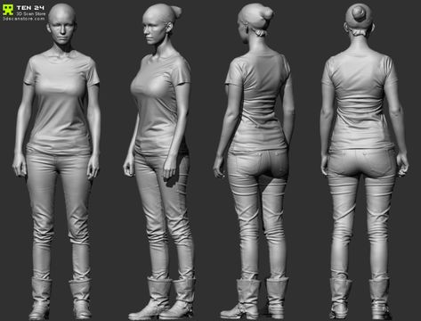 Reference Character Models - ZBrushCentral Jean Folds Reference, Tshirt Folds Reference, Tshirt Reference, Folds Reference, Clothing Folds, Reference Models, Fantasy Angel, Zbrush Character, Model Clothes