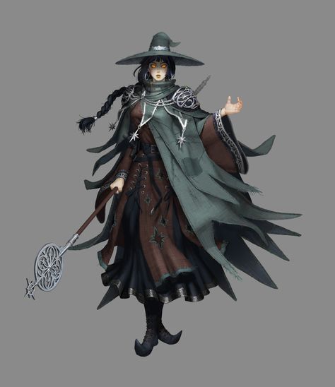 ArtStation - A star wizard Star Wizard, Female Wizard, Dnd Wizard, Fantasy Wizard, Fantasy Heroes, Concept Art Character, Dungeons And Dragons Characters, Dnd Art, Fantasy Rpg