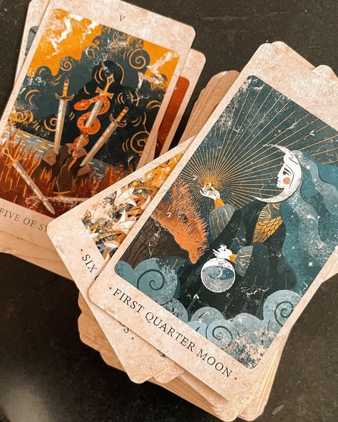 The Solar Kingdom tarot deck comes with 8 bonus cards dedicated to Solar and Lunar phases and cycles. These cards can be used as a mini-oracle — either staying inside the deck or separately. The meanings are thoroughly written and explained in detail by the deck’s author @plamennoe__serdce The Solar Kingdom tarot deck is in stock: you can purchase it from our website. We ship worldwide ✨ Tarot Cards Aesthetic Art, Pretty Tarot Cards, Oracle Cards Aesthetic, Alchemy Room, Tarot Deck Aesthetic, Tarot Cards Decks, Tarot Cards Decks Beautiful, Tarot Cards Aesthetic, Cards Aesthetic