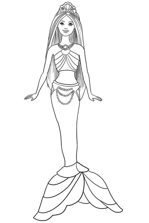 Barbie para colorir Princess Coloring Sheets, Mermaid Coloring Book, Disney Princess Colors, Mermaid Barbie, Barbie Drawing, Disney Princess Coloring Pages, Barbie Coloring, Barbie Coloring Pages, Mermaid Pictures