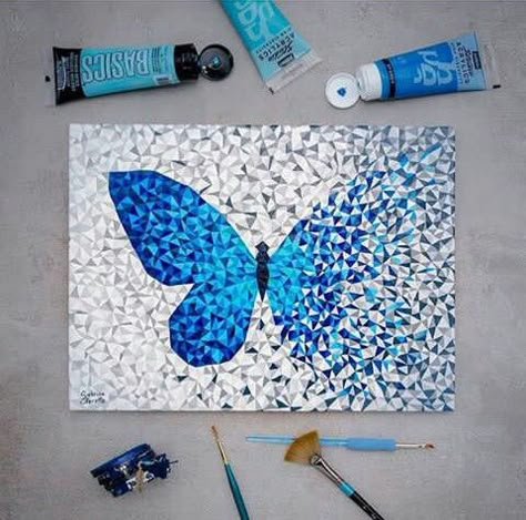 Butterfly Art Painting, Painting For Beginners, Soyut Sanat Tabloları, Acrylic Painting For Beginners, Butterfly Painting, Mandala Design Art, Mini Canvas Art, Art Painting Acrylic, Painting Art Projects