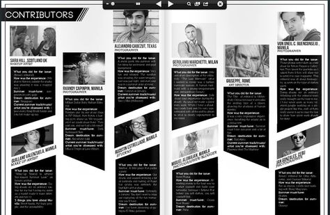 Contributors page Editor's Note Magazine, Contributors Page, Travel Guides Layout, Contents Layout, Magazine Layout Design, Newsletter Design, Contents Design, Music Magazines, Poster Ideas