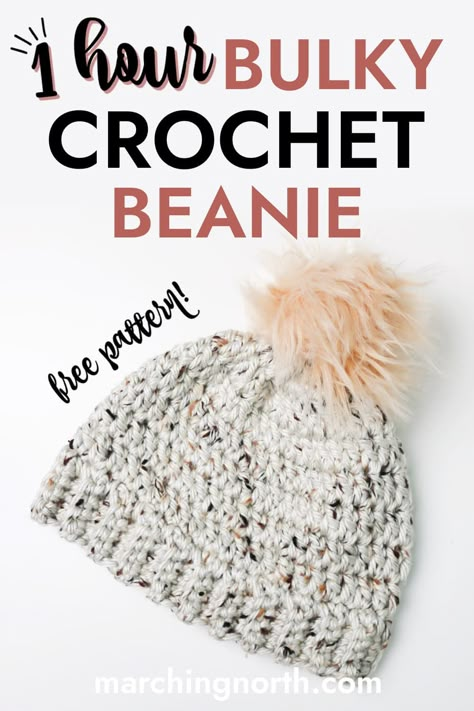 Super Bulky Yarn Patterns Crochet, Super Bulky Yarn Patterns, Chunky Beanie Crochet Pattern, Crochet Beanie Hat Free Pattern, Bulky Yarn Patterns, Bulky Crochet, Bulky Yarn Crochet, Chunky Crochet Hat, Chunky Yarn Crochet