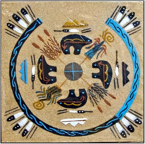 Navajo Indians sand painting Arte Haida, Native Symbols, Indian Symbols, Navajo Art, Native American Paintings, Native American Symbols, Native American Pictures, Native American Artwork, American Symbols