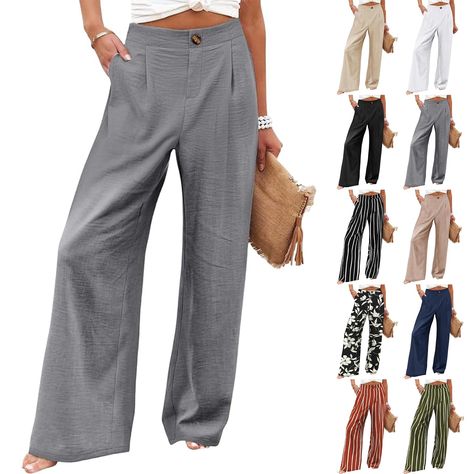 PRICES MAY VARY. ✅ Bleisure to Pleasure: these high waisted pants for women are a wardrobe necessity with a high rise to elongate your legs, and easily help keep you looking wrinkle-free for carefree wear from work to dinner, from office to casual outings. ✅ Comfort and Longevity: these slacks for women adapt slight stretch, breathable, skin-friendly and flowy polyester fabric to offer relaxing freedom. So cool and fashionable to wear such business casual outfits for women to top off your ordina High Rise Dress Pants Outfit, Comfortable Business Casual Women, Open House Outfit For Mom, Work Vacation Outfits, Gray And Cream Outfit, Comfortable Business Attire, Comfortable Work Pants For Women, Pants For Big Belly Women, Petite Travel Clothes