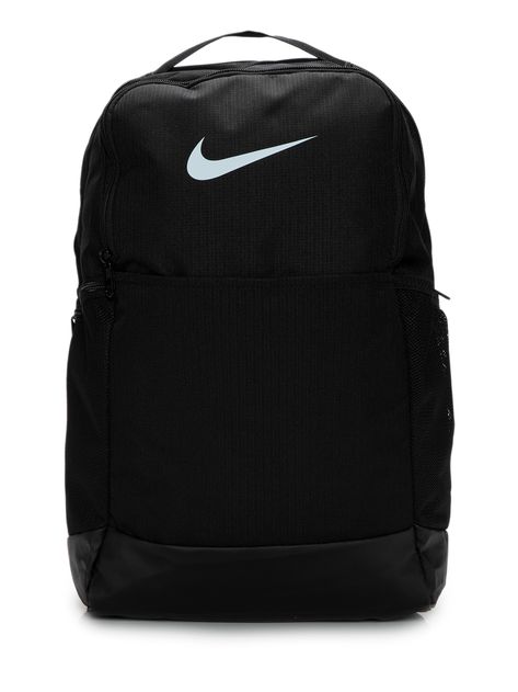 Mochila Masculina Nk Brsla M Bkpk, Nike.A mochila preta é confeccionada em lona. A peça possui tamanho grande, 3 compartimentos individuais, bolsos laterais, bolso frontal, alça de mão em gorgurão, alças posteriores acolchoadas e ajustáveis, recorte na parte inferior,  logo da marca em cor contrastante aplicada na parte frontal, acabamento pespontado e fechamento superior por zíper.Material: LonaCor: PretoMarca: Nike Kimetsu Academy, Backpacks, Nike, Quick Saves