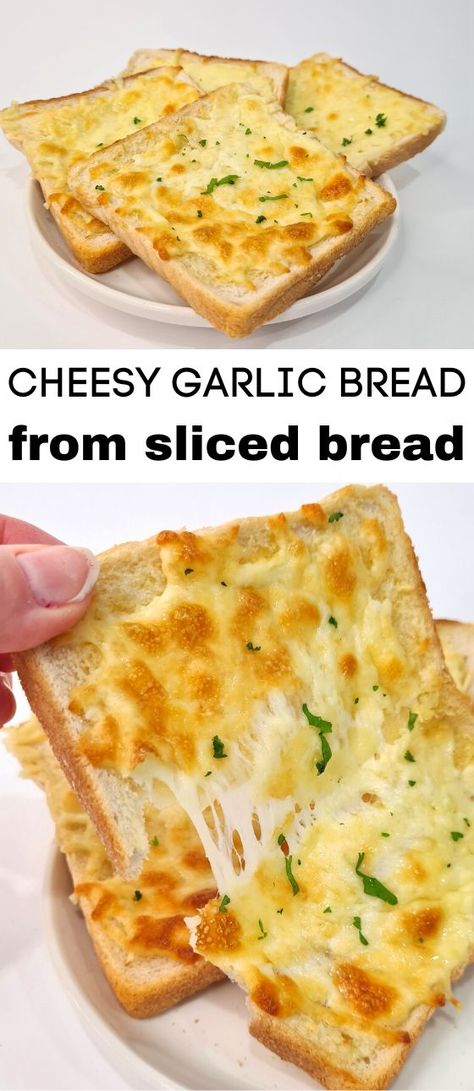 Garlic Bread With Sliced Bread, Garlic Cheese Toast, Easy Cheesy Garlic Bread, Italian Cheese Bread, Garlic Bread At Home, Cheesy Bread Recipe, Cheesy Garlic Bread Recipe, Cheese Toast Recipe, Pizza Bread Recipe