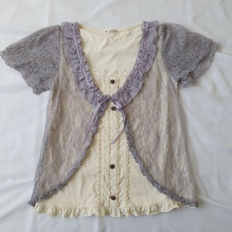 Purple Coquette Outfit, Babydoll Aesthetic Outfits, Milkmaid Shirt, Coquette Closet, Ballerina Coquette, Babydoll Tops, Coquette Outfit, Shirt Coquette, Babydoll Shirt