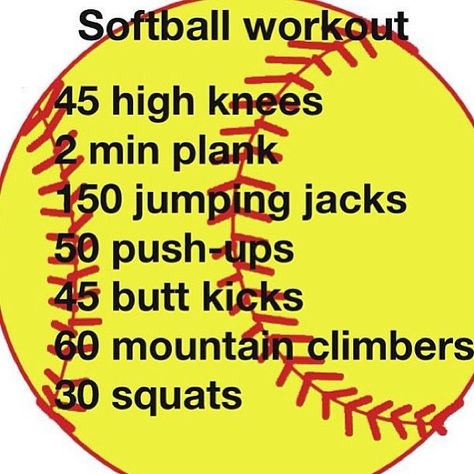 Softball Practice Workout....think I might start this tomorrow and hope I don't die next sunday Softball Memes, Softball Things, Softball Practice, Softball Workouts, Softball Cheers, Workout Daily, Softball Drills, Softball Stuff, Basketball Tricks