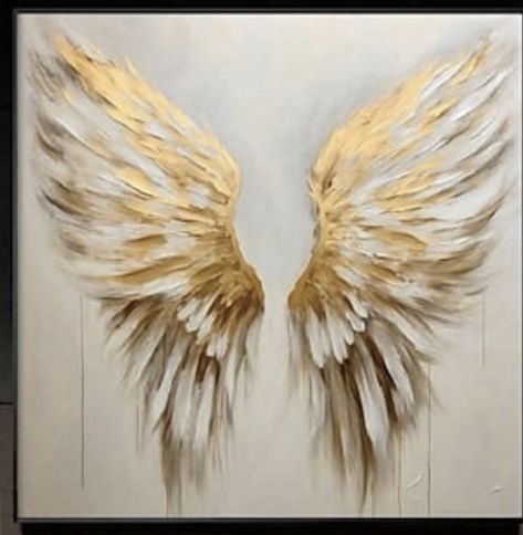 Acrylic Angel Painting Easy, Angel Painting Acrylic, Angel Canvas Painting, Angel Wing Painting, Painted Angel Wings, Angel Wings Painting, Wing Art, Angel Wings Art, White Angel Wings