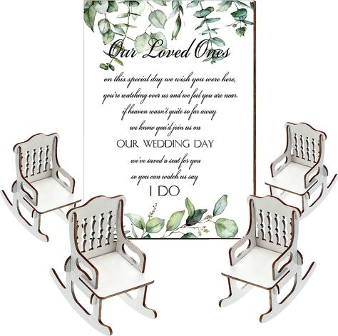 5 Pieces Wedding Memorial Chair Sign Reserved Wooden Table Plaque with Bracket in Memory of Loved Ones Who Died in Heaven Seat Chair Signage for Sympathy Gifts (Leaves Style) Wedding Memorial Chair, In Memory Of Loved Ones, Wedding Memorial Sign, Memory Table, Venue Decorations, Memorial Signs, Wooden Wedding, Seating Chart Wedding, Wedding Memorial