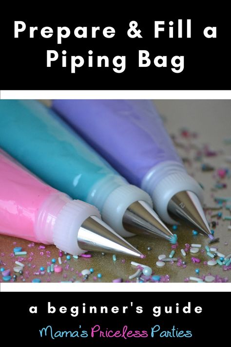 In the easy to follow tutorial, learn all about the piping preparation basics, including how to prepare and fill a piping bag. Owl Treats, Royal Icing Piping, Icing Piping, Piping Bag, Piping Icing, Piping Tips, Bags Tutorial, Birthday Cake Kids, Beginners Guide