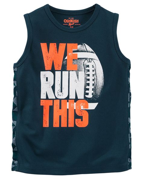 Practice, play or game day, he's ready to run in this sporty sleeveless tee. Cut Tee Shirts, Boy Activewear, Shirt Logo Design, Vintage Tee Shirts, Boys Graphic Tee, Kids Graphic Tees, Jeans Kids, Boys Hoodies, Boy Clothes