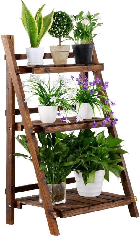 Plants Rack Outdoor, Ladder Garden, Plant Stand Wood, Pot Gantung, Plant Ladder, Wooden Plant Stand, Flower Pot Stand, Wood Organizer, Plant Stands Outdoor