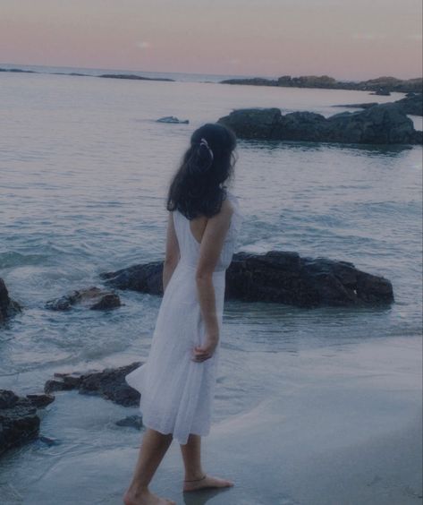 Long white sleeveless eyelet summer dress at the beach at sunset Coastal Princess, Beach Coquette, May Jailer, Key West Kitten, Coastal Granddaughter Aesthetic, Granddaughter Aesthetic, Summer Coquette, Coquette Feminine, Spring Semester