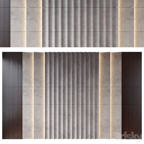 wall panels | set 187 - Other decorative objects - 3D model Bedback Panelling, Luxurious Penthouse Interior, Wall Cladding Interior, Wall Panel Texture, Wall Cladding Designs, Jewelry Store Interior, Interior Deisgn, Marble Detail, Cladding Design