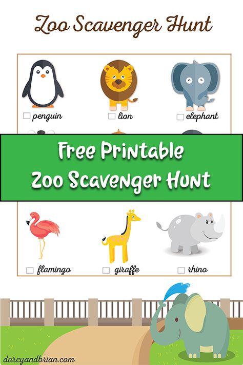 Grab this free printable zoo scavenger hunt for kids! Great activity to do while spending a day at the zoo with your family or on a field trip with a group of students. There are pictures of animals plus text making it ideal for preschoolers, kindergartners, and older kids too.  via @darcyz Zoo Animals Printables Free, Zoo Activities, Scavenger Hunt For Kids, Animal Activities, Summer Activities For Kids, Scavenger Hunt, Activities To Do, Fun Activities For Kids, Zoo Animals