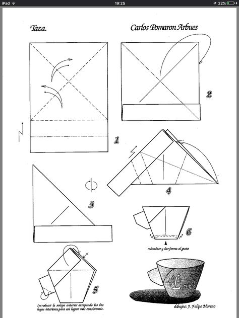 Origami Coffee Cup Origami Instructions For Kids, Origami Cup, Paper Cup Design, Hanging Craft Ideas, Dollar Origami, Origami Diagrams, Geometric Origami, Dollar Bill Origami, Origami Envelope