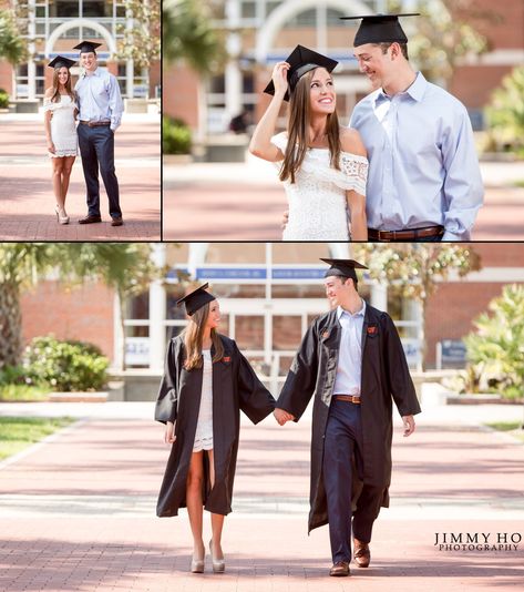 Jenna and Andrew / UF Graduation Portraits / UF Grad » Jimmy Ho Photography – Gainesville Wedding Photographer Graduation Couple, Couple Graduation Pictures, College Grad Pictures, High School Graduation Pictures, Couple Senior Pictures, Cap And Gown Photos, Cap And Gown Pictures, College Graduation Photoshoot, College Graduation Pictures Poses