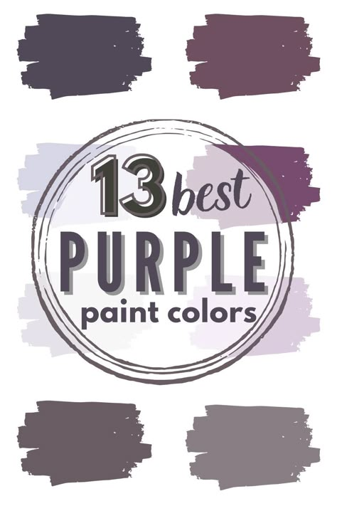 13 BEST Purple Paint Colors To Add Drama And Luxury Plum Grey Paint Color, Behr Purple Gray Paint Colors, Purple Grey Paint Color Bedroom, Dusty Violet Paint Color, Purple Accent Color Palette, Purple Paint Palette, Amethyst Paint Color, Goth Home Paint Colors, Violet Bathroom Ideas