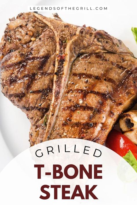 Grilled T-Bone Steak Steak On Gas Grill, Tbone Steak Recipe, Tbone Steak, Grilled T Bone Steak, Rosemary Steak, Grilled Steak Recipes, T Bone Steak, T Bone, Grilled Veggies