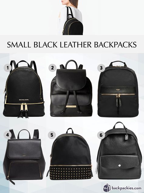 We list the best small black leather backpacks of 2018. These designer backpacks for women combine quality black leather and smaller sizes for a stylish fit. Everyday Handbags For Women, Trending Backpacks, Small Black Leather Backpack, Everyday Handbags, Backpack Designs, Trending Bags, Designer Backpacks For Women, Modern Backpack, Studded Backpack