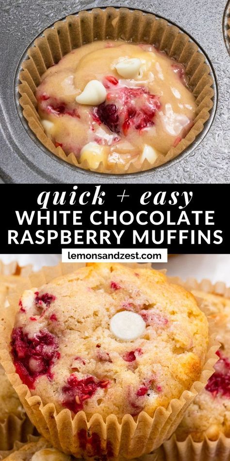 Baked Goods From Scratch, White Chocolate Raspberry Muffins Recipe, Homemade Raspberry Muffins, Memorial Day Baked Goods, Fun Baked Goods Recipes, Baked Goods Recipes Desserts, Large Muffin Recipes, White Chocolate Raspberry Bread, Christmas Muffins Recipes