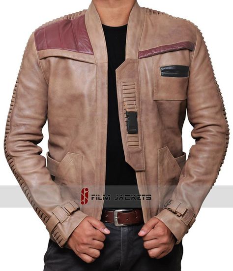 Star Wars The Force Awakens Finn Leather Jacket Star Wars Finn, Finn Star Wars, Star Wars Jacket, John Boyega, Poe Dameron, Star Wars Costumes, Lambskin Leather Jacket, Men's Leather Jacket, Types Of Jackets