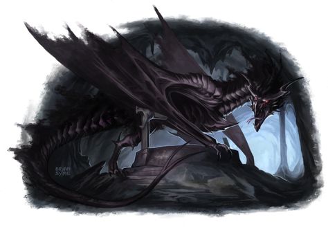 Shadow Drake by BryanSyme Shadow Dragon Dnd, Shadow Sorcerer, Kobold Press, Dragon Monster, Black Dragons, Monster Beast, Horror Design, Scifi Horror, Shadow Dragon