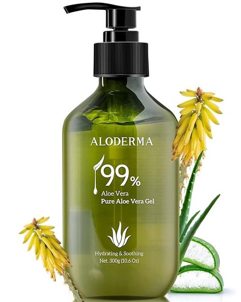 Amazon.com : Aloderma 99% Organic Aloe Vera Gel Made within 12 Hours of Harvest - Lightweight, Non-Sticky Aloe Gel for Face and Body, Sunburn Relief, Natural, Soothing Hydrating Aloe Vera for Scalp & Hair, 10.6oz : Beauty & Personal Care Aloe Gel For Face, Organic Aloe Vera Gel, Sunburn Relief, Pure Aloe Vera Gel, Skin Lightening Cream, Facial Lotion, Pure Aloe Vera, Aloe Gel, Hydrating Mask