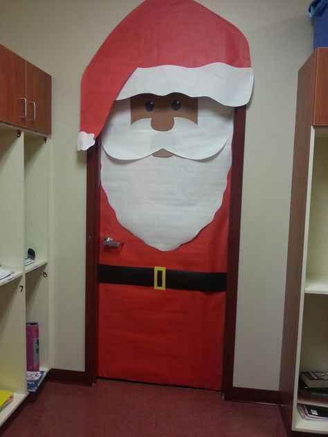 Santa Classroom Door Decoration - Christmas classroom door Santa Classroom Door, Classroom Door Decorating, Door Decorations Classroom Christmas, Holiday Door Decorations, Christmas Door Decorating Contest, Christmas Classroom Door, School Door Decorations, Door Decorating Contest, Christmas Door Decoration