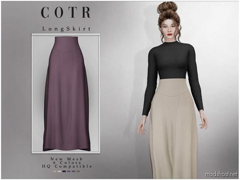 Long Skirt B-76 for Sims 4 at ModsHost! ChordoftheRings Long Skirt B-76 6 Colors New Mesh (All LODs) All Texture Maps HQ Compatible Custom Thumbnail Type: Bottoms Enjoy! #female #mods #sims #sims4cc #bottoms #clothing Sims 4 Long Skirt, Sims 4 Skills, Tiana Dress, Sims 4 Cheats, Sims 4 Challenges, Tall Skirt, Sims Clothes, Cc Clothes, Cowgirl Dresses