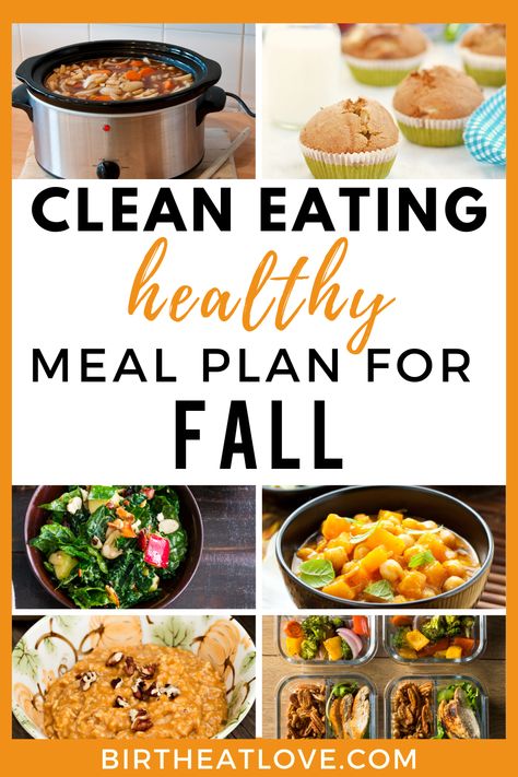 Fall Meal Plan, Meal Plan For Week, Clean Eating Plan, 1200 Calorie Diet Meal Plans, Fall Meal, Clean Eating Plans, Ways To Eat Healthy, Clean Eating Recipes For Dinner, Kids Healthy