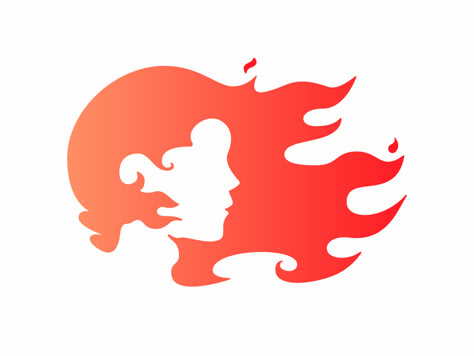 Remain calm woman profile silhouette hair flame fire Fire Hair Drawing, Fire Silhouette, Blaze Logo, Calm Woman, Fire Woman, Woman Profile, Fire Logo, Fire Drawing, Outline Images