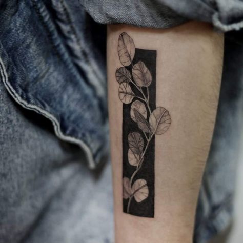 Black Rectangle Tattoo Cover Up, Negative Space Flower Tattoo, Rectangle Tattoo Design, Black Rectangle Tattoo, Black Square Tattoo, Rectangle Tattoo, Square Tattoo, Negative Space Tattoo, Japanese Flower Tattoo