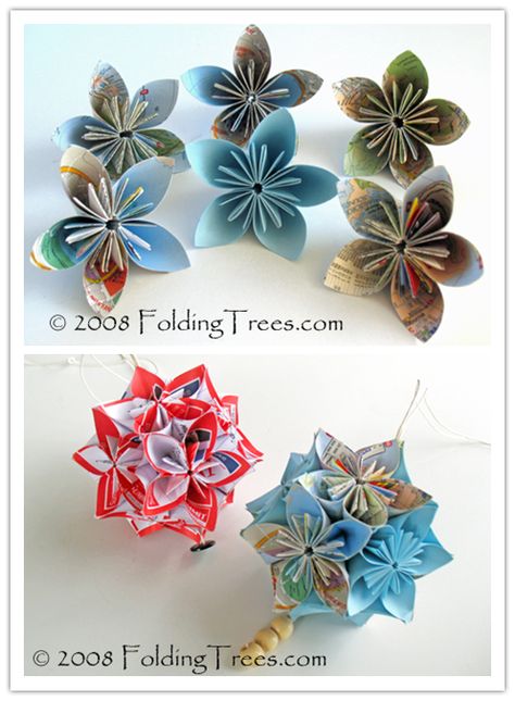 Check out the following link for the detailed steps. 2008FoldingTrees – DIY kusudama ball tutorial You can also watch the youtube video for the step by step instructions if you prefer video. Kusudama Ball, Paper Flower Ball, Crepe Paper Flowers Diy, Paper Flower Centerpieces, Flower Balls, Origami Love, Paper Flower Template, How To Make Paper Flowers, Crepe Paper Flowers