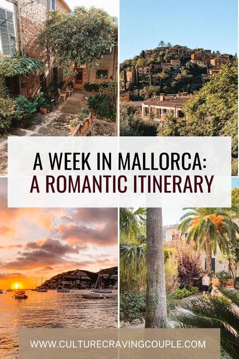 Mallorca is such a great island for a romantic getaway! We spent a week on the island and we're sharing an epic 7 day itinerary for couples with insider tips! Mallorca Spain Honeymoon, Mallorca Honeymoon, Spain Honeymoon, Mallorca Travel, 7 Day Itinerary, Honeymoon Ideas, Santa Catalina, Perfect Itinerary, Romantic Getaway