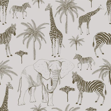 Safari African Animals Wallpaper image 1 Safari Chic, Brazil Colors, Animal Print Wallpaper, Safari Animal Prints, African Wildlife, Stunning Wallpapers, Seamless Pattern Vector, Print Wallpaper, Beige Background