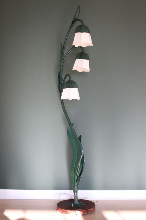 Lily Of The Valley Furniture, Lily Of The Valley Home Decor, Frog Decor Home, Lilly Of The Valley Lamp, Lily Of The Valley Decor, Lily Of The Valley Lamp, Frog Lamp, Snow Drops Flowers, Dark Cottagecore House