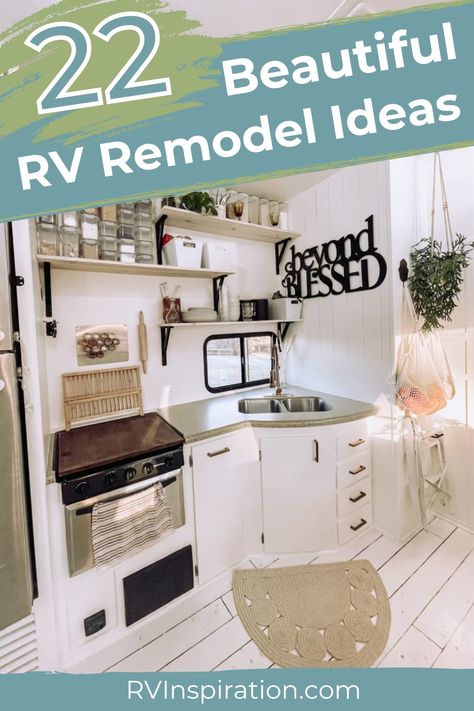 Rv Interior Design Ideas, Fithwheel Trailers Remodel, Rv Remodel No Painting, Small Motorhome Remodel, 5th Wheel Remodel, Decorating Rv, Renovated Small Camper Trailer, Class A Rv Remodel Interiors, Old Rv Remodel